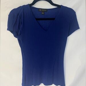 Inc Women's Short-sleeved Blue V-Neck Top
